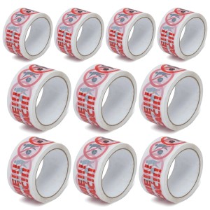 10x Taśma OSTROŻNIE NIE RZUCAĆ 48/50y 45m pakowa klejąca ostrzegawcza