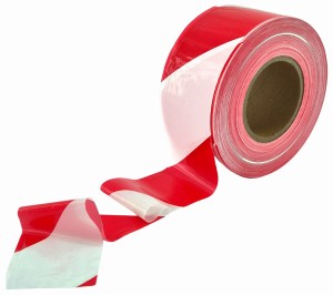 Taśma foliowa ostrzegawcza biało czerwona 70mm 500m