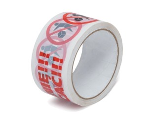 Taśma OSTROŻNIE NIE RZUCAĆ 48/50y 45m pakowa klejąca ostrzegawcza